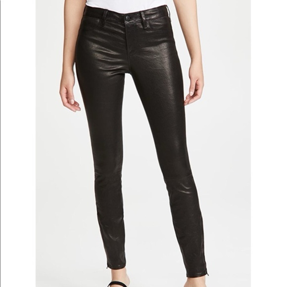 J Brand Black Leather Trousers